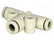 Tee fitting; reductive,plug-in; -1÷10bar; polypropylene; -5÷60°C SMC