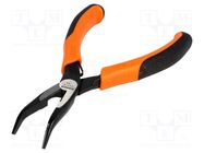 Pliers; curved,half-rounded nose,universal,elongated; 160mm 