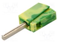 Connector: 4mm banana; plug; 20A; 42V; yellow-green; non-insulated WAGO