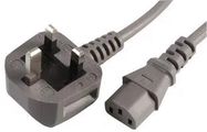 POWER CORD, UK-IEC 60320 C13, 3M, GREY