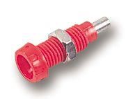 SOCKET, 4MM, PANEL, RED, 10A