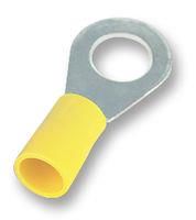 CRIMP TERMINAL, RING, 5MM, YELLOW, PK50