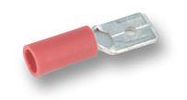 CRIMP TERMINAL, MALE, 6.3MM, RED, PK100