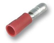 CRIMP TERMINAL, BULLET, MALE, RED, PK100