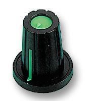 KNOB, PUSH-ON, D SHAFT, GREEN