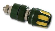 SOCKET, 4MM, YELLOW/GREEN, PK5, MLS