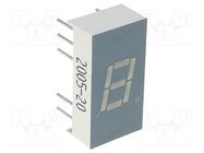 Display: LED; 7-segment; 7.62mm; 0.3"; No.char: 1; red; 1.9÷6.4mcd KINGBRIGHT ELECTRONIC