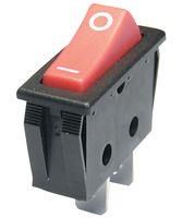 SWITCH, ROCKER, SPST, 16A, 250V, RED