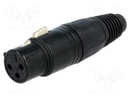 Connector: XLR; plug; female; PIN: 3; straight; for cable; soldering NEUTRIK