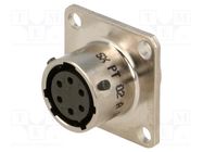 Connector: circular; socket; PIN: 6; female; soldering; PT/451; 600V AMPHENOL