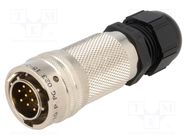 Connector: circular; plug; for cable; PIN: 10; male; soldering; 600V 