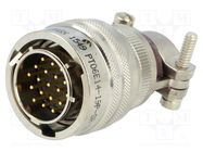 Connector: circular; plug; for cable; PIN: 19; male; soldering; 600V AMPHENOL