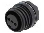 Connector: circular; socket; female; PIN: 2; 32A; 600V; IP68; UL94V-0 BULGIN