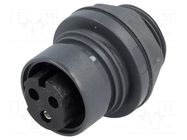 Connector: circular; socket; female; PIN: 3; 12A; 277V; UL94V-0 BULGIN