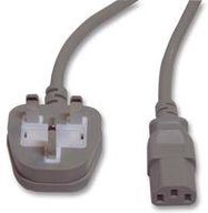 LEAD UK PLUG TO IEC C13 SKT 10A GREY 2M