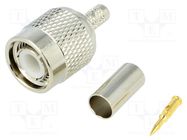 Connector: TNC; plug; male; straight; 50Ω; crimped; for cable; POM AMPHENOL RF