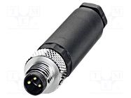 Connector: M8; male; PIN: 3; straight; for cable; plug; 4A; 60V PHOENIX CONTACT