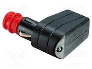 Cigarette lighter plug; screw terminal; Sup.volt: 12÷24VDC; 7.5A PRO CAR