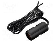 Cigarette lighter socket extension cord; Sup.volt: 12÷24VDC; 8A PRO CAR