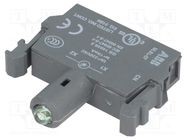 Illuminating unit; 22mm; Illumin: LED; front; 230VAC; green; 8÷15mA ABB