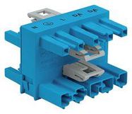 3 WAY DISTRIBUTION CONN, 10MM, BLUE