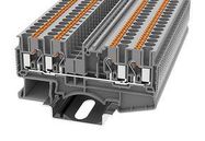 TERMINAL BLOCK, DIN RAIL, 4POS, 12AWG