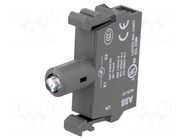 Illuminating unit; 22mm; Illumin: LED; front; 230VAC; blue; 8÷15mA ABB