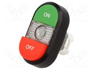 Switch: double; 22mm; Stabl.pos: 1; green-red; MLB-1; IP66; MPD 