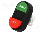 Switch: double; 22mm; Stabl.pos: 1; green/red; none; IP66; MPD; Pos: 2 ABB