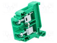 Splice terminal: rail; 0.5÷10mm2; ways: 1; terminals: 2; green; TS35 