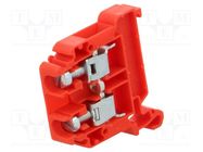 Splice terminal: rail; 0.5÷10mm2; ways: 1; terminals: 2; red; TS35 POKÓJ