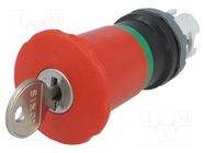 Switch: emergency stop with key; 22mm; Stabl.pos: 2; red; none 