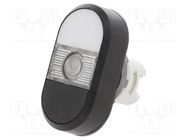 Switch: double; 22mm; Stabl.pos: 1; white/black; MLB-1; IP66; flat ABB