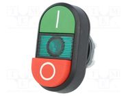 Switch: double; 22mm; Stabl.pos: 1; green-red; MLB-1; IP66; Pos: 2 ABB