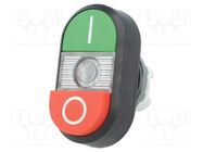 Switch: double; 22mm; Stabl.pos: 1; green-red; MLB-1; IP66; MPD 