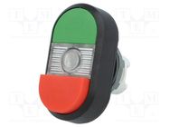 Switch: double; 22mm; Stabl.pos: 1; green-red; MLB-1; IP66; Pos: 2 ABB