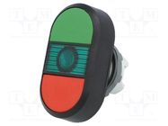 Switch: double; 22mm; Stabl.pos: 1; green/red; MLB-1; IP66; flat ABB