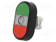 Switch: double; 22mm; Stabl.pos: 1; green/red; MLB-1; IP66; flat 