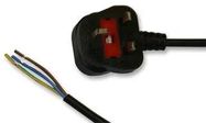 LEAD UK PLUG-BARE END 5A 2M BLK