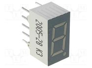 Display: LED; 7-segment; 9.14mm; 0.36"; No.char: 1; green; cathode KINGBRIGHT ELECTRONIC