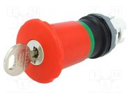 Switch: emergency stop with key; 22mm; Stabl.pos: 2; red; none ABB