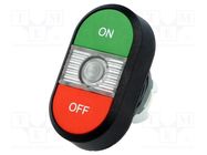 Switch: double; 22mm; Stabl.pos: 1; green/red; MLB-1; IP66; flat ABB