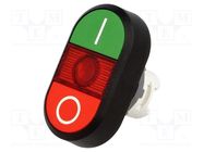 Switch: double; 22mm; Stabl.pos: 1; green/red; MLB-1; IP66; flat 