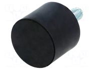 Vibroisolation foot; Ø: 30mm; H: 25mm; Shore hardness: 55±5; 815N ELESA+GANTER