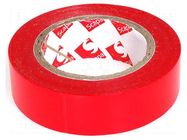 Tape: electrical insulating; W: 15mm; L: 10m; Thk: 0.13mm; red; 180% SCAPA