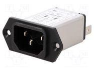 Connector: AC supply; socket; male; 6A; 250VAC; IEC 60320; C14 (E) SCHURTER