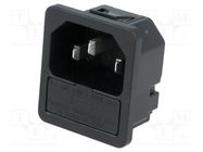 Connector: AC supply; socket; male; 10A; 250VAC; IEC 60320; C14 (E) SCHURTER