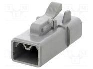 Connector: wire-wire; plug; female; ATP; for cable; PIN: 2; grey AMPHENOL