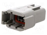 Connector: wire-wire; plug; male; DTM; for cable; PIN: 8; grey; IP68 DEUTSCH