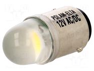 LED lamp; white; BA15D; 12VDC; 12VAC POLAM-ELTA